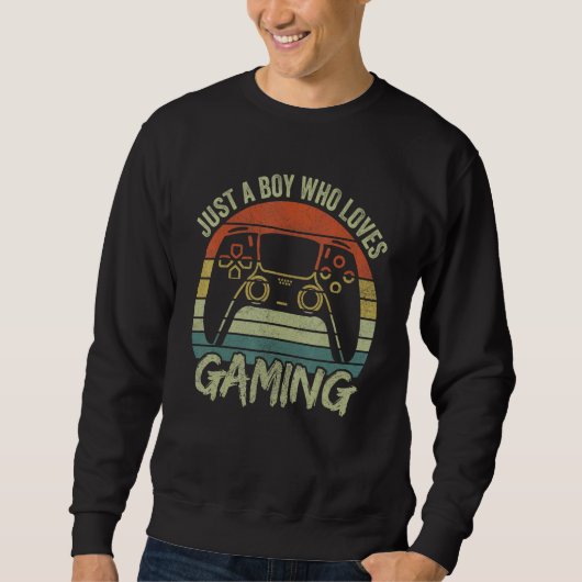 Boys Gamer Apparel Just A Boy Who Loves Gaming Trui (Voorkant)