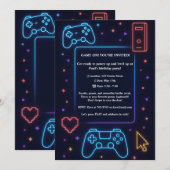 Boys Gamer Arcade Themed Birthday Party Kaart (Voorkant / Achterkant)