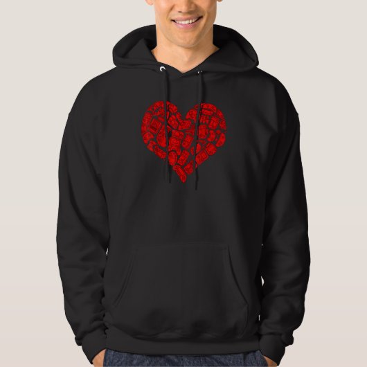 Boys Gamer Game Heart Valentines Day Men Kids Hoodie (Voorkant)