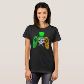 Boys Gamer Game Lucky Shamrock St Patricks Day II T-shirt (Voorkant volledig)