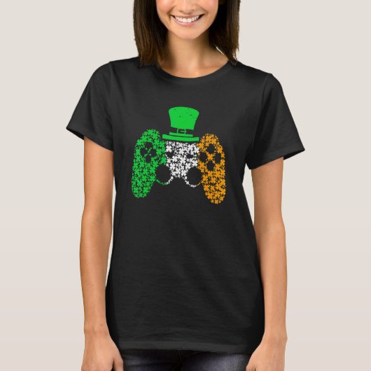 Boys Gamer  Game Lucky Shamrock St Patricks Day Ir T-shirt (Voorkant)