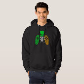 Boys Gamer Game Lucky Shamrock St Patricks Day Iri Hoodie (Voorkant volledig)