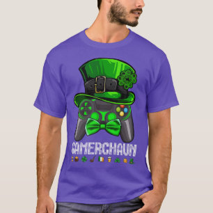 Boys Gamer Game Shamrock St Patricks Day Irish Man T-shirt