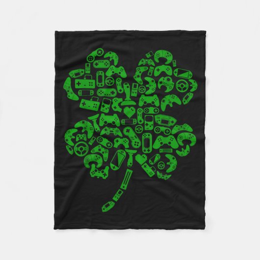 Boys Gamer Game Shamrock St Patricks Day Irish Men Fleece Deken (Voorkant)