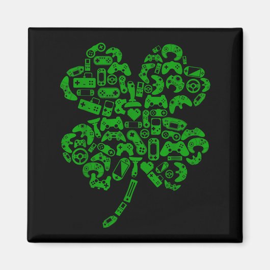 Boys Gamer Game Shamrock St Patricks Day Irish Men Magneet (Voorkant)