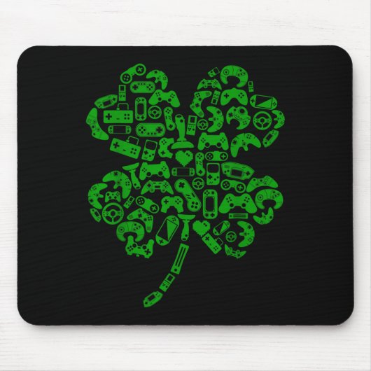 Boys Gamer Game Shamrock St Patricks Day Irish Men Muismat (Voorkant)