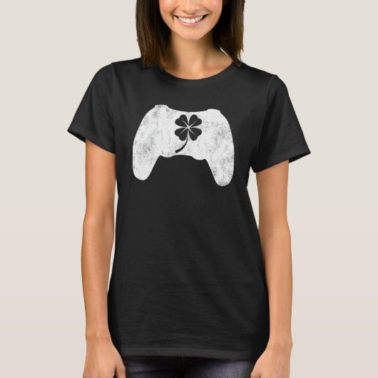 Boys Gamer Lucky Game Shamrock St Patricks Day Iri T-shirt (Voorkant)