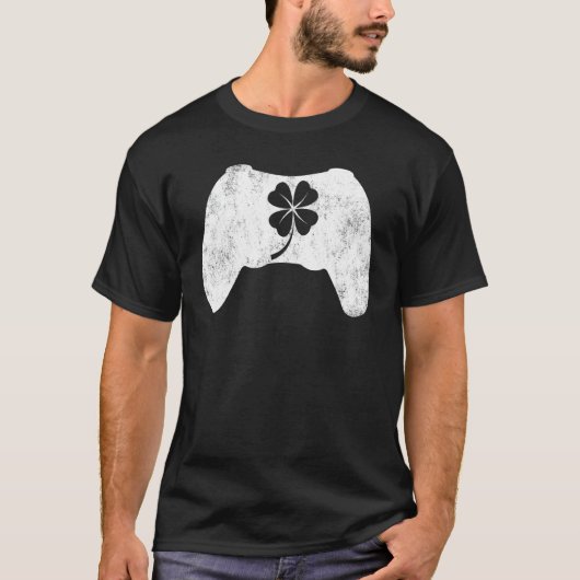 Boys Gamer Lucky Game Shamrock St Patricks Day Iri T-shirt (Voorkant)