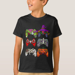 Boys Gamer Skeleton Zombie Gaming Controllers Kind T-shirt