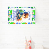 Boy's Gaming Welkom gepersonaliseerde verjaardag Spandoek (Insitu)