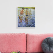 Boys Gevist in de rivier ( Anglers) Canvas Afdruk (Insitu (Woonkamer))