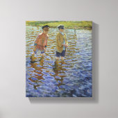 Boys Gevist in de rivier ( Anglers) Canvas Afdruk (Voorkant)