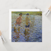 Boys Gevist in de rivier ( Anglers) Kaart (Voorkant / Achterkant in situ)