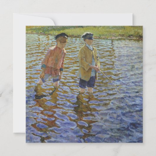 Boys Gevist in de rivier ( Anglers) Kaart (Voorkant)