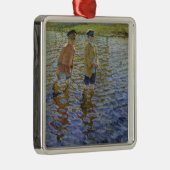 Boys Gevist in de rivier ( Anglers) Metalen Ornament (Rechts)