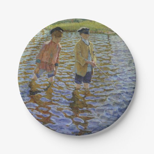 Boys Gevist in de rivier ( Anglers) Papieren Bordje (Voorkant)