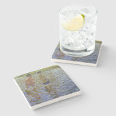 Boys Gevist in de rivier ( Anglers) Stenen Onderzetter (Zijkant)