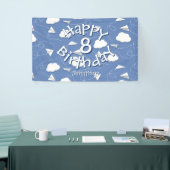 boys girls paper airplanes birthday spandoek (Beurs)