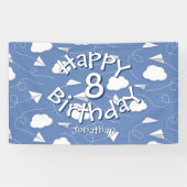 boys girls paper airplanes birthday spandoek (Horizontaal)