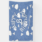 boys girls paper airplanes birthday spandoek (Verticaal)
