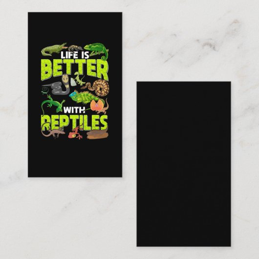 Boys Girls Reptiles Lizard Gecko Bearded Dragon Visitekaartje (Voorkant / Achterkant)