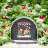 Boys Girls Santa Claus Riding Giraffe Sleigh Ugly Sneeuwbol (Kerstmis)