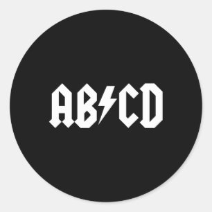 Boys Girls Teachers ABCD Rock Graphic terug naar S Ronde Sticker