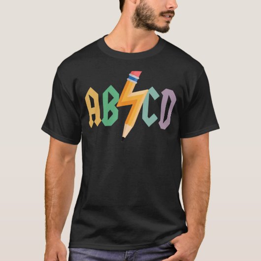 Boys Girls Teachers ABCD Rock Graphic terug naar S T-shirt (Voorkant)