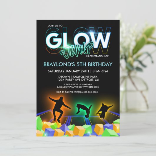 Boys Glow Trampoline Park Kaart (Staand voorkant)