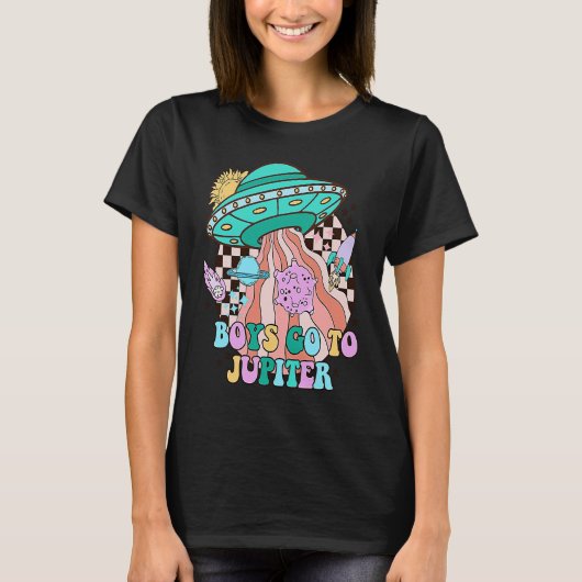 Boys Go To Jupiter Funny Alien Anti Valentines Sar T-shirt (Voorkant)