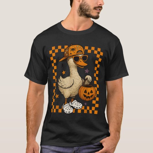 Boys Goose Halloween Spooky Goosey Silly Goose Pum T-shirt (Voorkant)