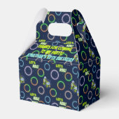 Boys Green Blue Neon Lights Roller SkateParty Bedankdoosjes (Voorkant Zijde)