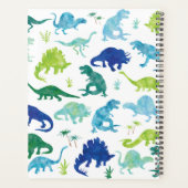 Boys Green Dinosaur Waterverf T-Rex Kinder Planner (Achterkant)