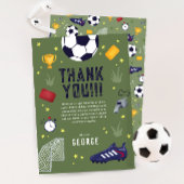 Boys Green Soccer Sports Kids Birthday Bedankkaart