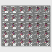 Boys grijze naam 10e verjaardag rockstar - omloop cadeaupapier (Vlak)