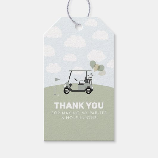 Boys Groen Hole-In-One Golf 1e Verjaardag Cadeaulabel (Voorkant)