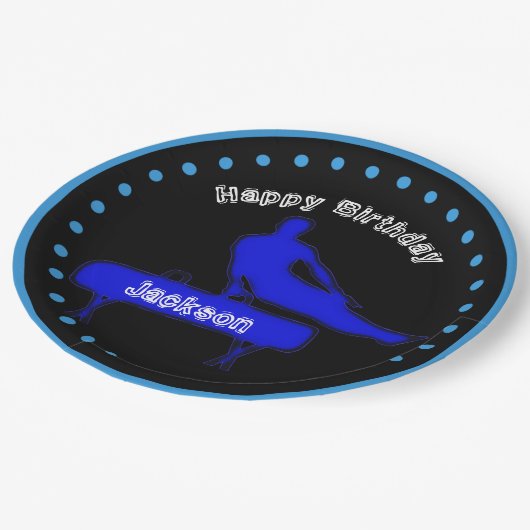 Boys Gymnastics Birthday Party Paper Borden Papieren Bordje (Gekanteld)