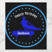 Boys Gymnastics Birthday Party Wijn Etiket (Enkel label)