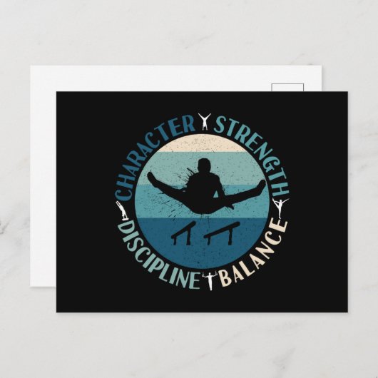 Boys Gymnastics Character Strength Discipline Briefkaart (Voorkant / Achterkant)