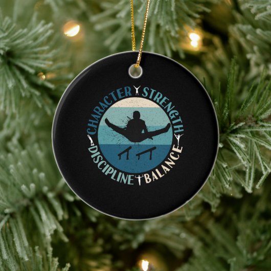 Boys Gymnastics Character Strength Discipline Keramisch Ornament (Boom)