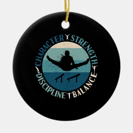 Boys Gymnastics Character Strength Discipline Keramisch Ornament (Voorkant)