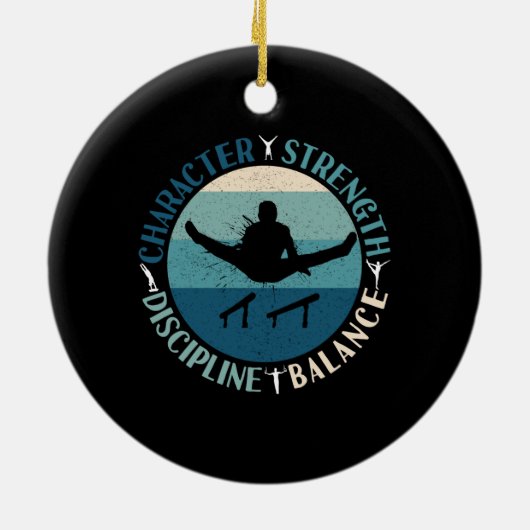 Boys Gymnastics Character Strength Discipline Keramisch Ornament (Achterkant)