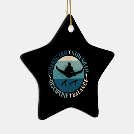 Boys Gymnastics Character Strength Discipline Keramisch Ornament (Rechts)