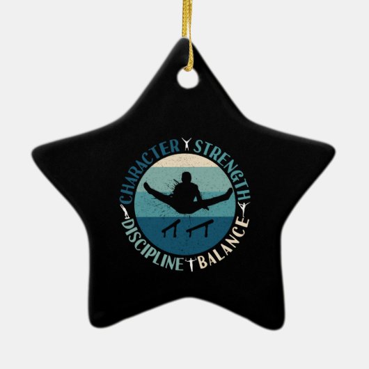 Boys Gymnastics Character Strength Discipline Keramisch Ornament (Achterkant)