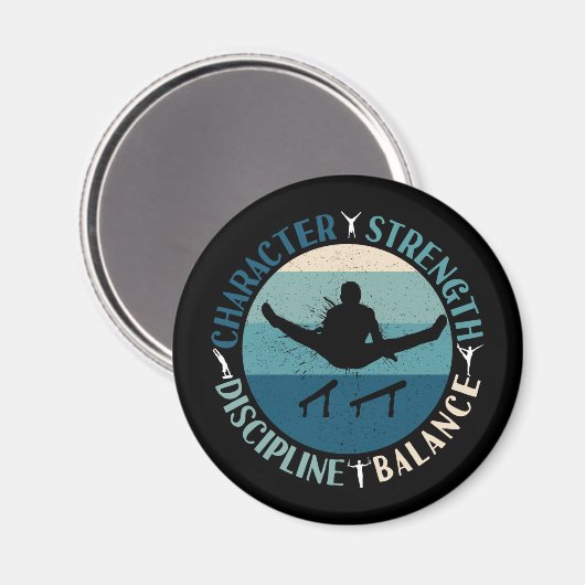 Boys Gymnastics Character Strength Discipline Magneet (Voorkant / Achterkant)