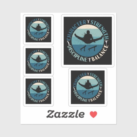 Boys Gymnastics Character Strength Discipline Sticker (Vel)