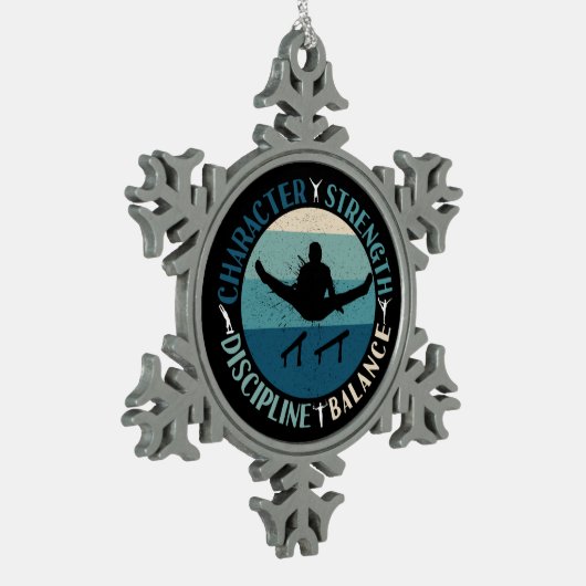 Boys Gymnastics Character Strength Discipline Tin Sneeuwvlok Ornament (Links)