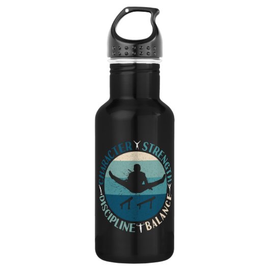 Boys Gymnastics Character Strength Discipline Waterfles (Voorkant)