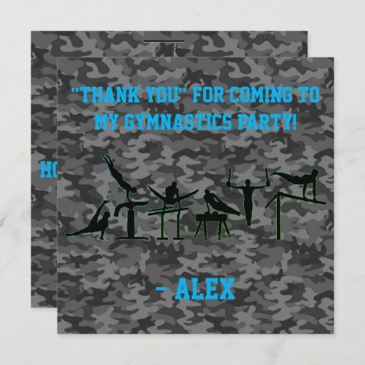 BOYS GYMNASTICS "DANK U" KAART VAN PARTIJEN (Voorkant / Achterkant)