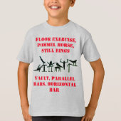 Boys Gymnastics Events T-Shirt met zijn naam op ac (Voorkant)